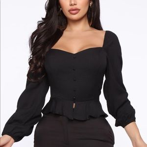 Black Peplum top